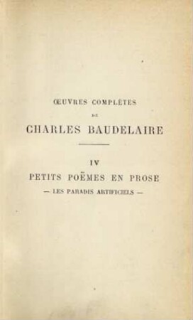 4: Petits poëmes en prose