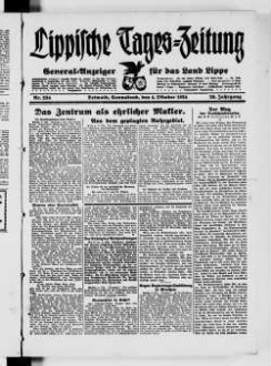 Lippische Tageszeitung : General-Anzeiger für das Land Lippe