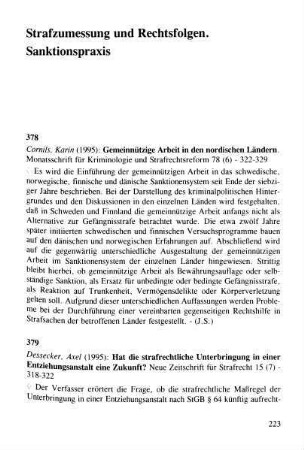223-232, Strafzumessung und Rechtsfolgen. Sanktionspraxis