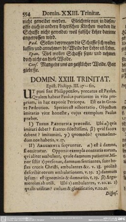Domin. XXIII. Trinitat. Epist. Philipp. III. 17-fin.