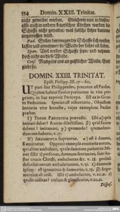 Domin. XXIII. Trinitat. Epist. Philipp. III. 17-fin.
