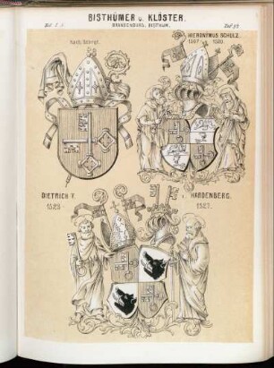 Taf. 84. Brandenburg, Bisthum. - nach Schrot. - Hieronymus Schulz. 1507 - 1520. - Dietrich V. v. Hardenberg. 1523 - 1527