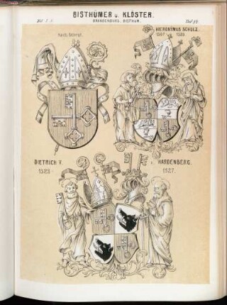 Taf. 84. Brandenburg, Bisthum. - nach Schrot. - Hieronymus Schulz. 1507 - 1520. - Dietrich V. v. Hardenberg. 1523 - 1527