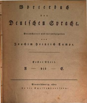 Wörterbuch der deutschen Sprache. 1, A bis E