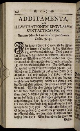 Additamenta, Ad Illustrationem Regularum Syntacticarum.