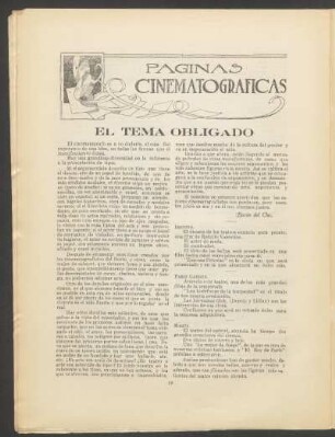 Páginas cinematográficas : El tema obligado