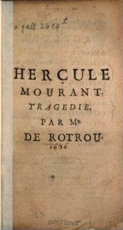 Hercule mourant : Tragédie