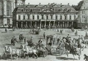 Der Neumarkt zu Dresden vom Jüdenhof aus