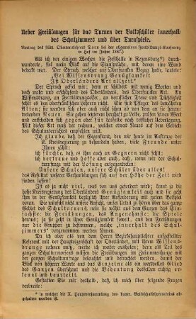 Ueber Freiübungen für das Turnen der Volksschüler innerhalb des Schulzimmers und über Turnspiele : Vortrag, gehalten bei der Allgemeinen Lehrer-Fortbildungs-Konferenz in Hof am 24. September 1887