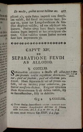 Caput XIV. De separatione feudi ab allodio.