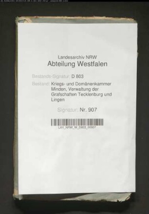 Dienstregister von der Grafschaft Lingen