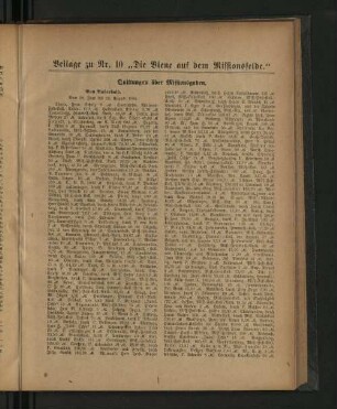 Beilage zu Nr. 10 "Die Biene auf dem Missionsfelde"