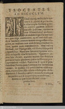 Isocrates Ad Nicoclem