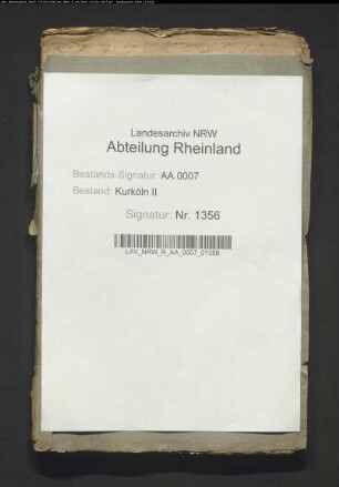 Transport der kurfürstlichen Weine nach Münster und die deswegen auf dem preußischen Zoll deponierten Zollgelder