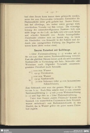 Saures Fixierbad mit Sulfitlauge