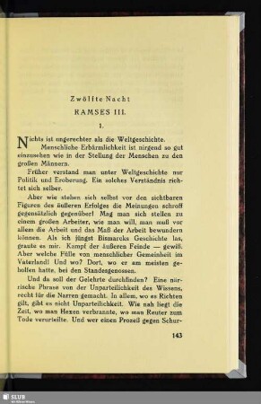 Zwölfte Nacht: Ramses III.