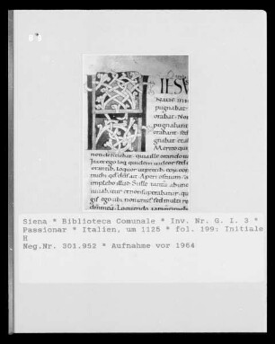 Passionar — Initiale H, Folio fol. 199