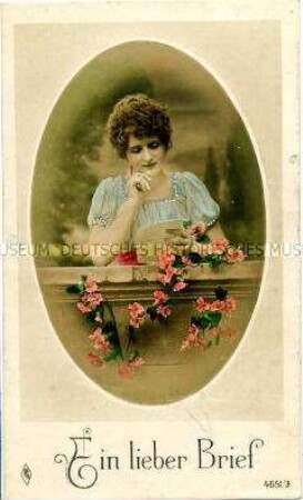 Grußkarte mit Frauenbild