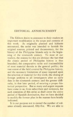 Editorial announcement