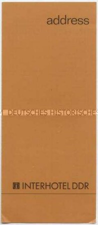 Adressverzeichnis der Interhotels der DDR