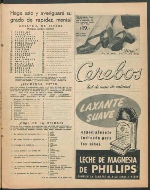 Haga esto y averiguará su grado de rapidez mental : Cocktail de letras [y] ¿Recuerda usted... [y] ¿Cual es la verdad?