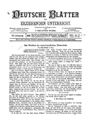 Das Problem im naturkundlichen Unterricht