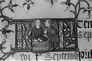 Missale des Simon Renoul — Ausschnitt: Monatsdarstellung September, Folio 5 recto