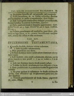 Cap. XIV. De Successione Testamentaria