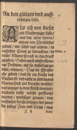 An den gütigen und auffrichtigen Leser.
