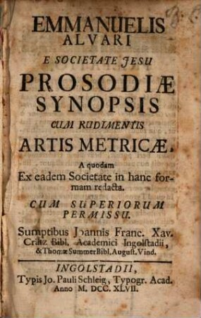 Prosodiae synopsis