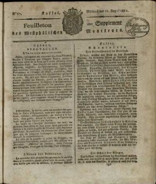 No. 67, Mittwoch den 21. August 1811