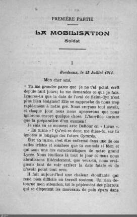Première partie: La mobilisation