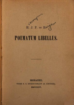 Poematum libellus