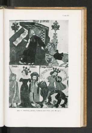 Tafel IX Abb. 11. Prudencia, Justicia, Fortitudo (nach Palat. 1066, Bl. 232v)
