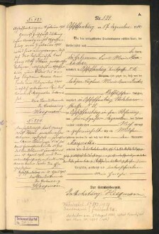 Standesamtsbuch der Stadt Aschaffenburg: Geburten 365/1900 - 184/1901