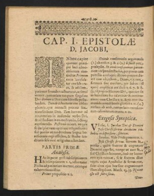 Cap. I. Epistolae D. Jacobi - V.