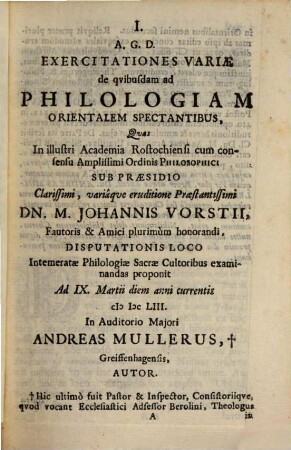 Fascis exercitationum philologico-historicarum