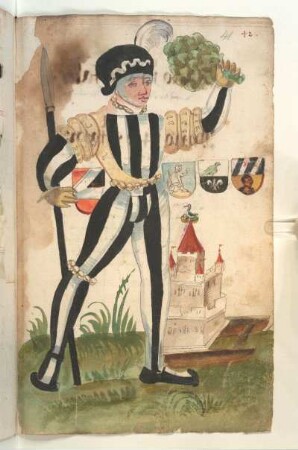 Schembartläufer mit Wappen und Hölle: Turm, 1492
