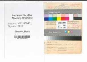 Entnazifizierung Hans Theisen, geb. 12.02.1906 (Arzt)