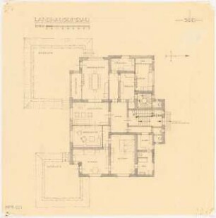 Umbau eines Landhauses Monatskonkurrenz Februar 1933: Grundriss Erdgeschoss 1:100; Maßstabsleiste
