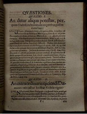 Quaestio I. An detur aliqua potestas, per quam Diaboli ex hominum corporibus possint exturbari?