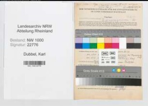 Entnazifizierung Karl Dubbel, geb. 05.11.1910 (Maurer)