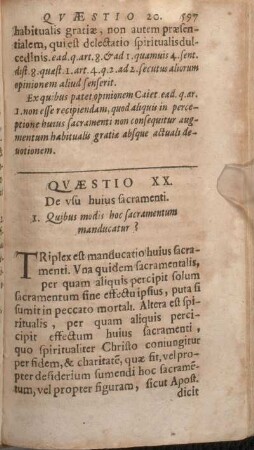 Qvaestio XX. De vsu huius sacramenti.