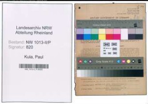 Entnazifizierung Paul Kula , geb. 07.01.1893 ()