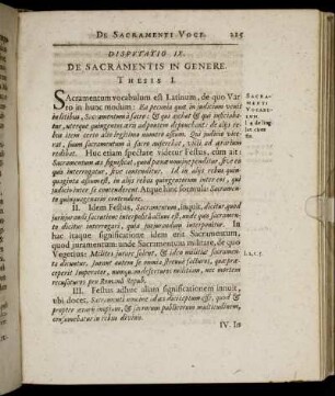 Disputatio IX. De Sacramentis In Genere.