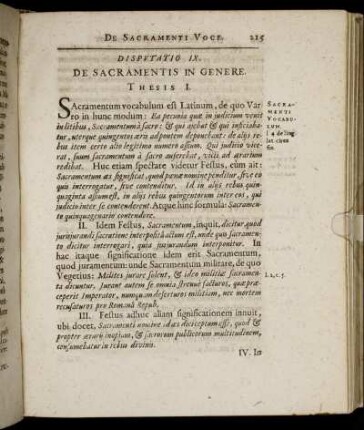 Disputatio IX. De Sacramentis In Genere.