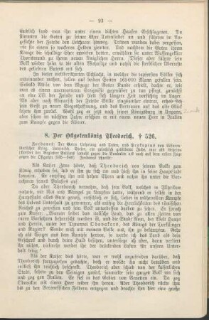 8. Der Ostgotenkönig Theodorich. † 526.