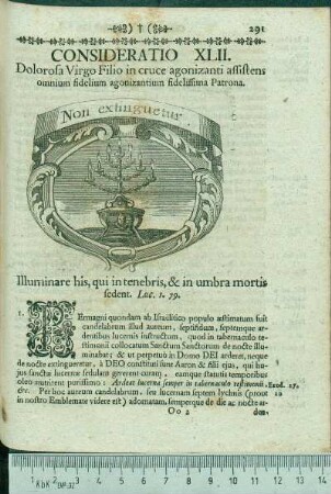 Consideratio XLII. Dolorosa Virgo Filio in cruce agonizanti assistens omnium fidelium agonizantium fidelissima Patrona.