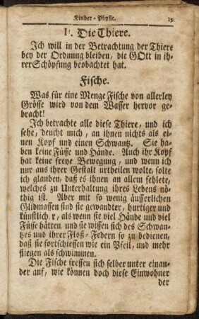 II. Die Thiere.