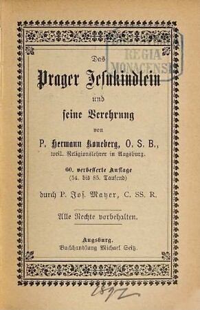 Das Prager Jesukindlein und seine Verehrung